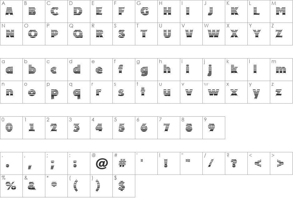 a_PlakatMr font character map preview