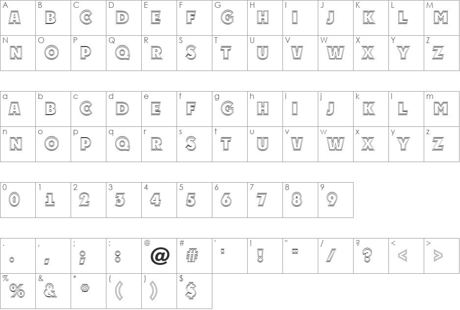 a_PlakatTitul2Otl font character map preview