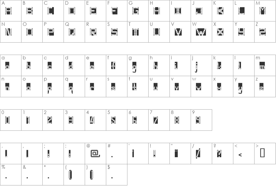 PangolinBlack font character map preview
