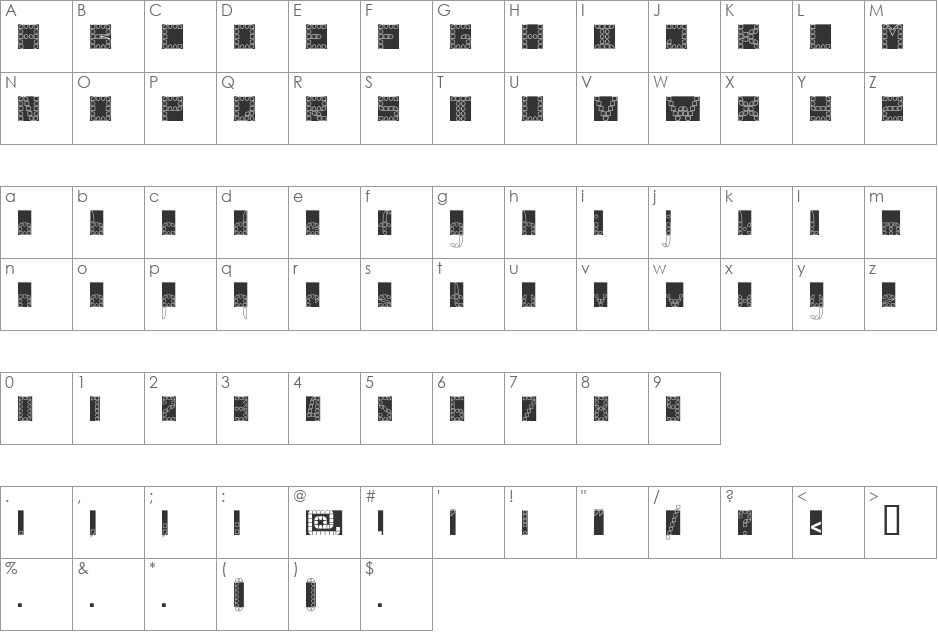 PangolinHoBl font character map preview