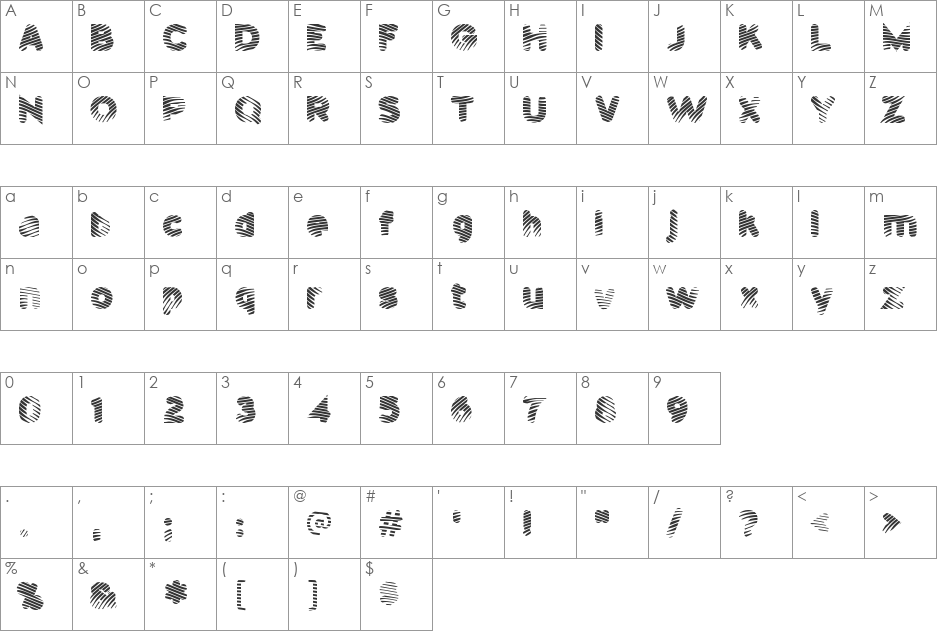 Pants Patrol font character map preview
