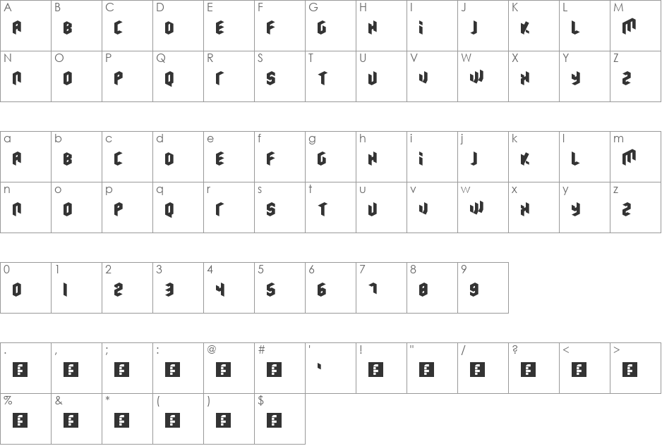 Paper font character map preview