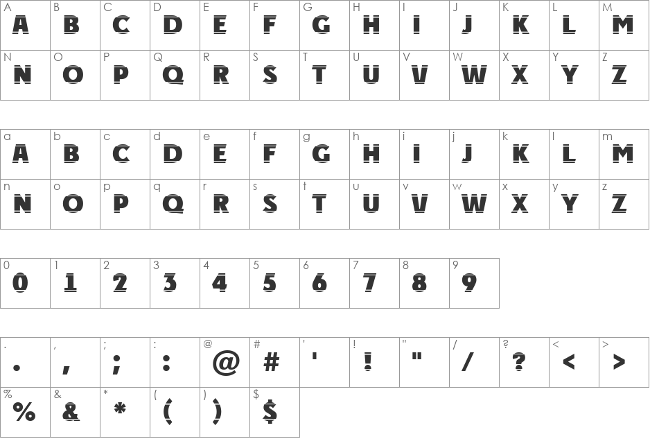 a_PlakatTitulHlStr font character map preview