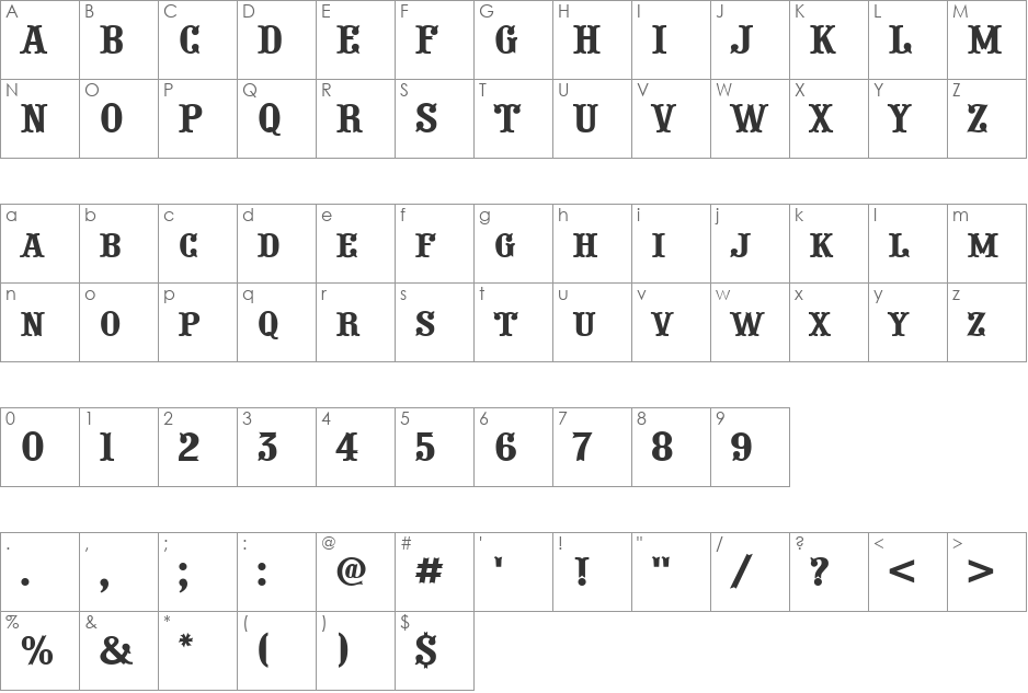 a_PresentumCps font character map preview