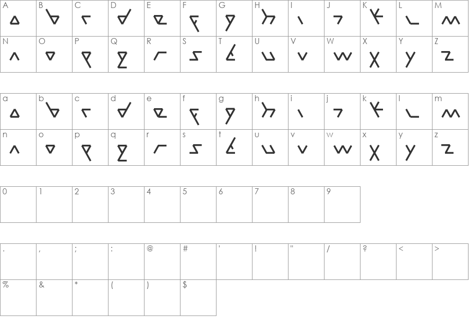 parallel font character map preview
