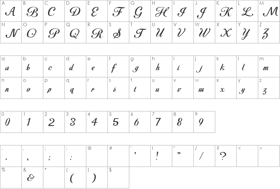 Paramount Mountain v2 font character map preview