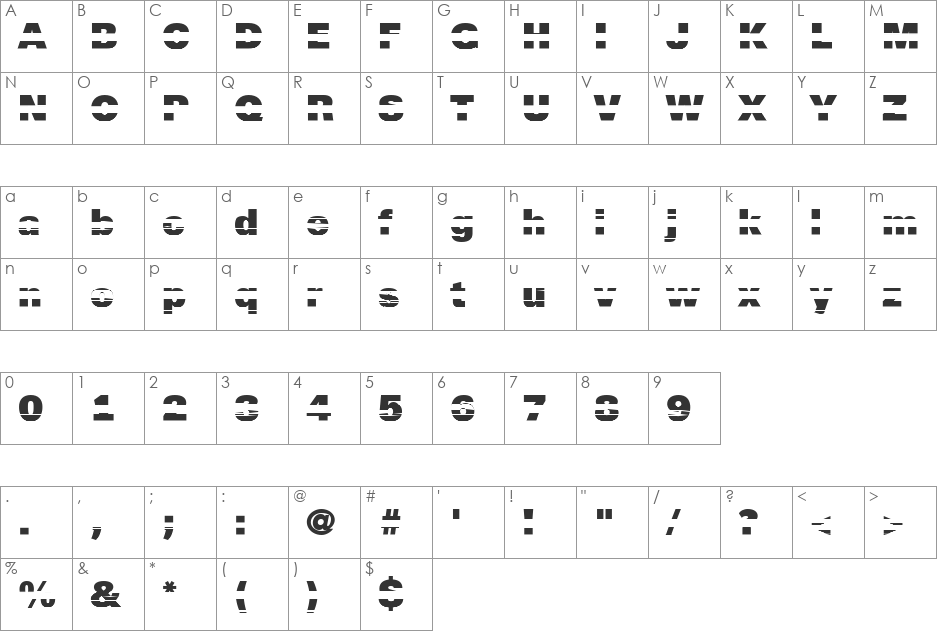a_ReportSansCmbStr font character map preview