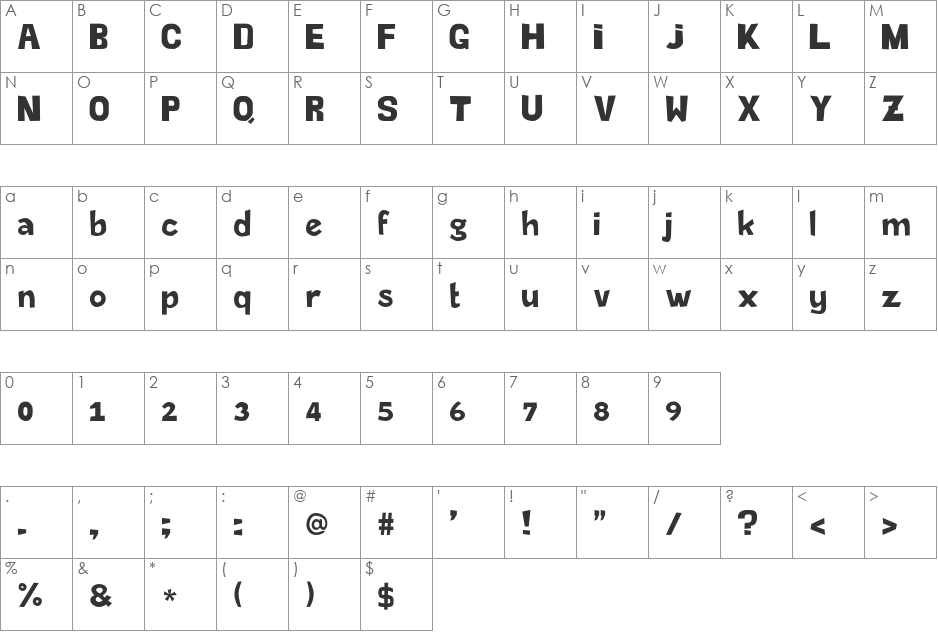 Paris Je T'Aime font character map preview