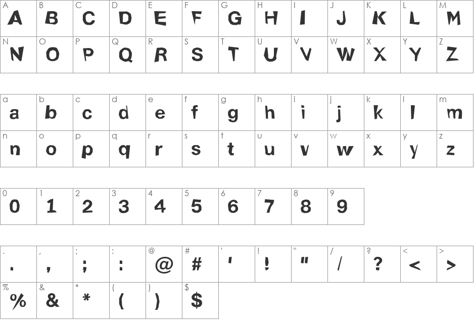 a_ReportSansDst font character map preview