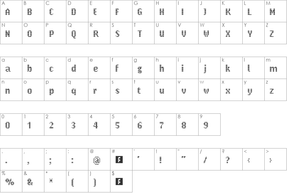 Parisienne Small Bold font character map preview