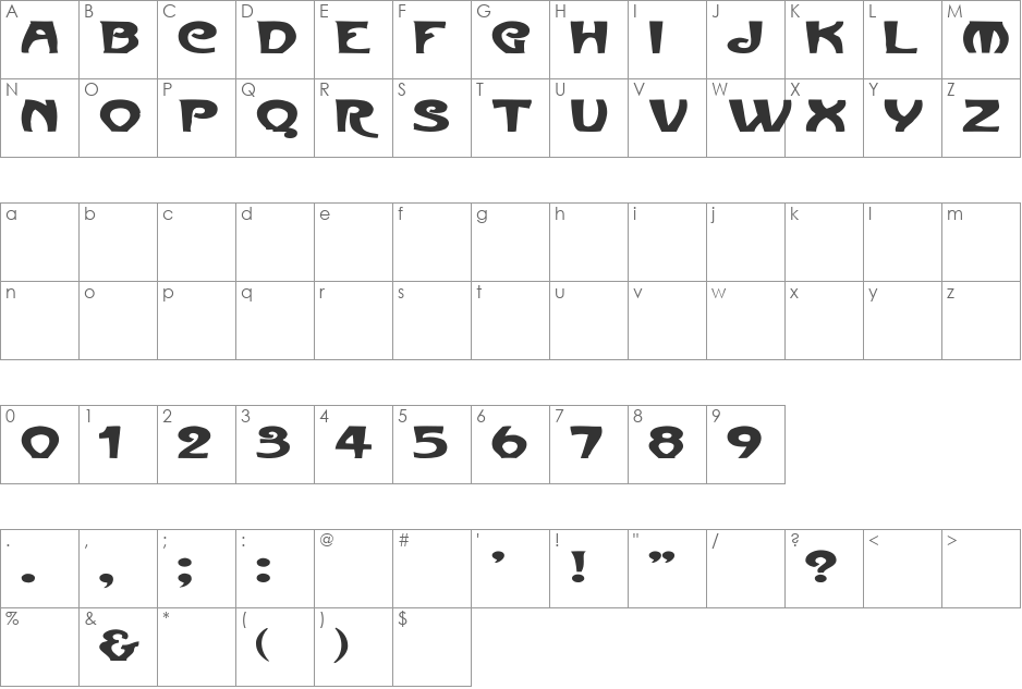 ParisMetro Ex font character map preview