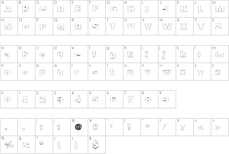 a_ReportSansOtl font character map preview