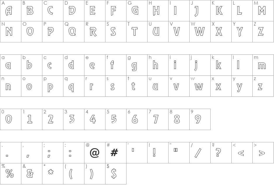a_RewinderOtl font character map preview