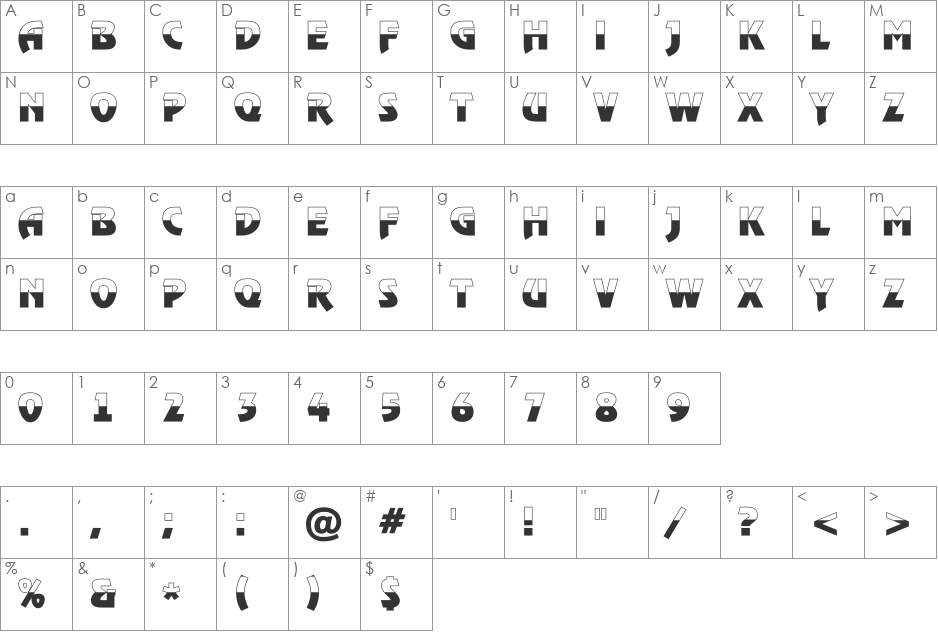 a_RewinderTitulBW font character map preview