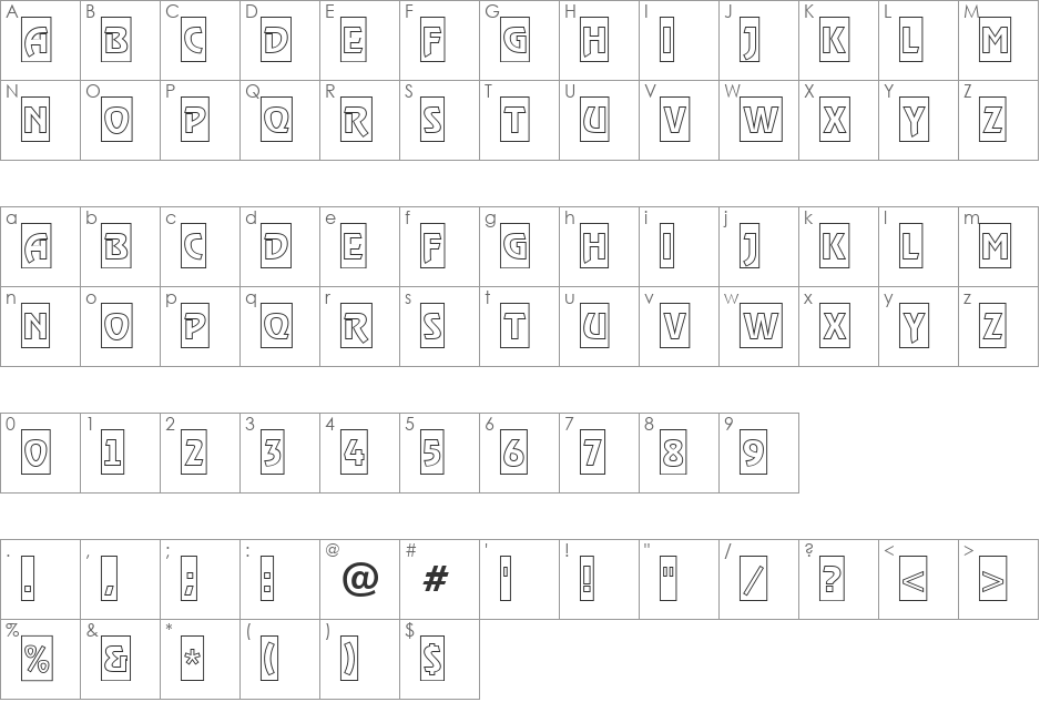 a_RewinderTitulCmOtl font character map preview