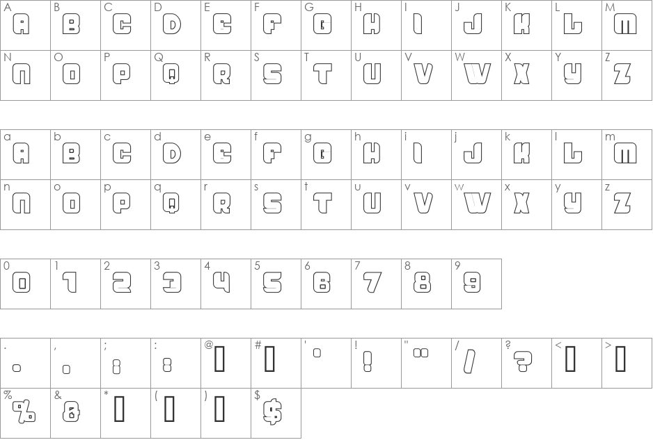 Passeig  font character map preview