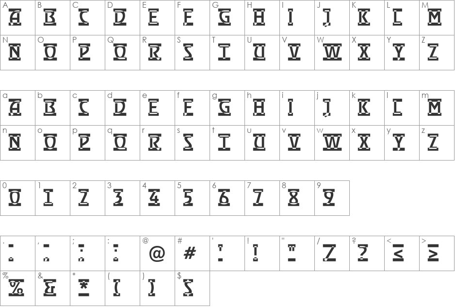 a_RewinderTitulRwD font character map preview