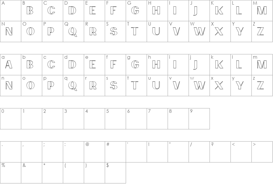 PassionSansPDcb font character map preview
