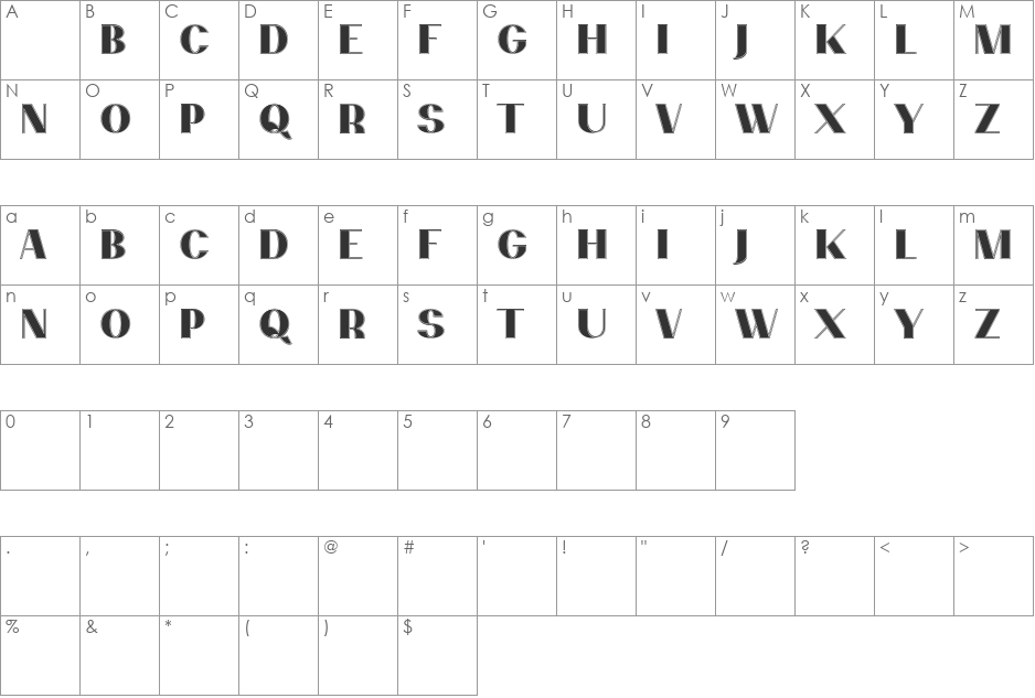 PassionSansPDcc font character map preview