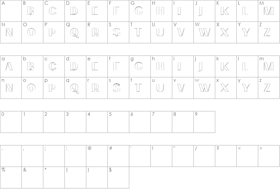 PassionSansPDcd font character map preview