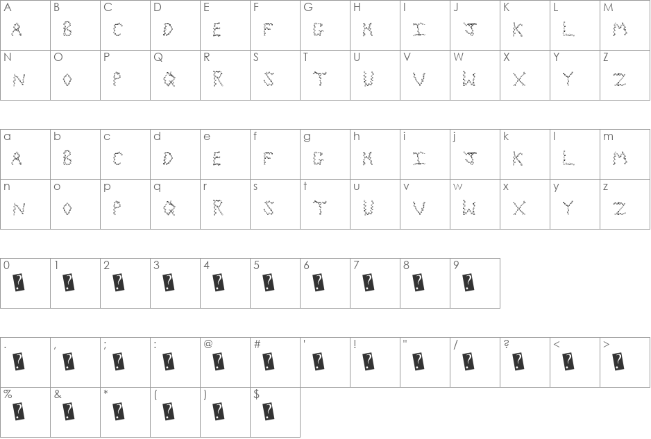 PathCheck font character map preview