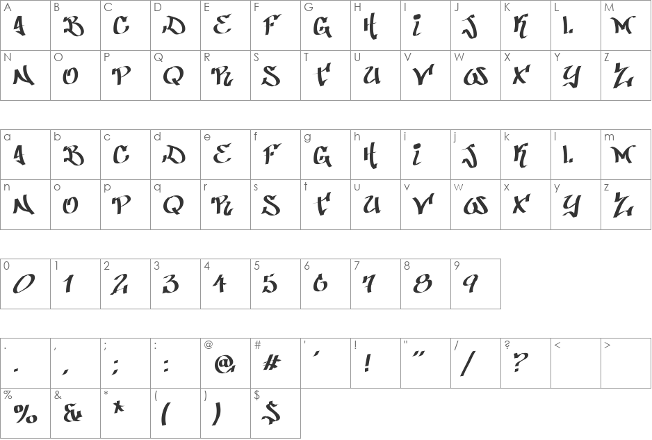 Patinio Graffiti font character map preview