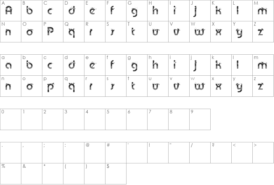 Patriot Anthem font character map preview
