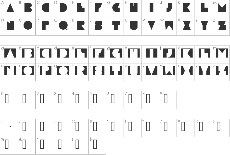 Paulistana Maraba font character map preview