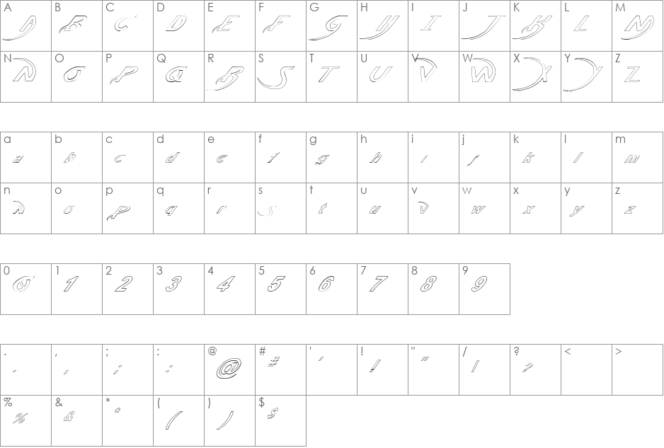 Pauls Poison Font font character map preview