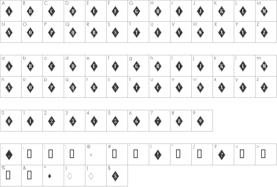 a_RombyGr font character map preview