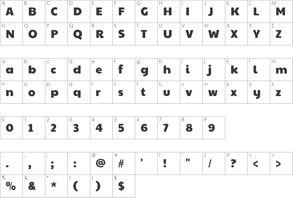 Paytone One font character map preview