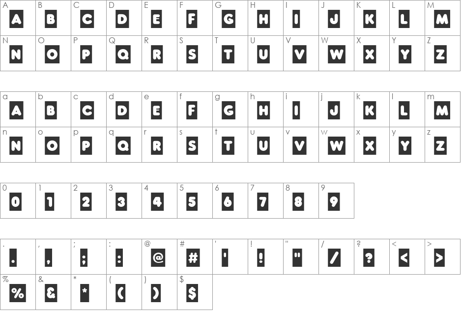 a_RunderCm font character map preview