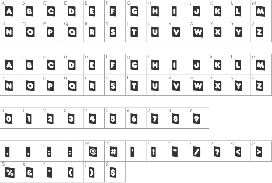 a_RunderCmDn font character map preview