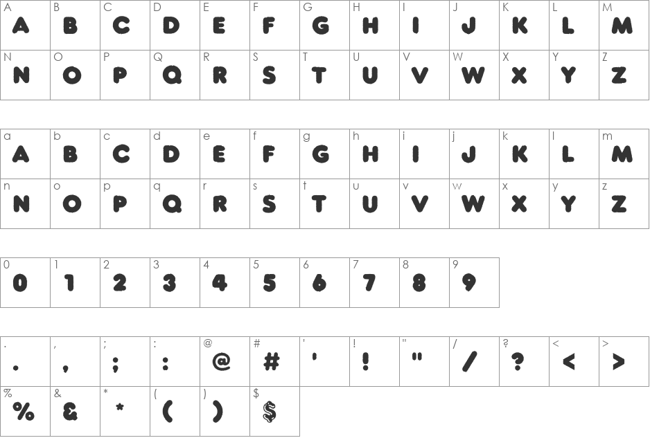 a_RunderRgh font character map preview