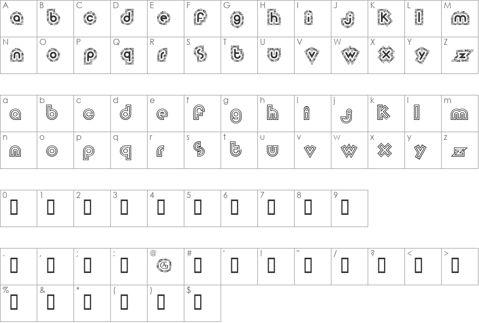 Peaches N Cream font character map preview