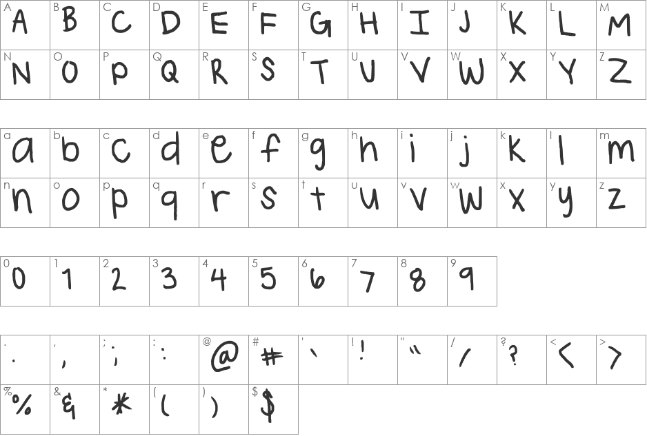 pefecto font character map preview