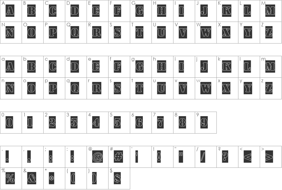 a_SignboardTitulCmGr font character map preview