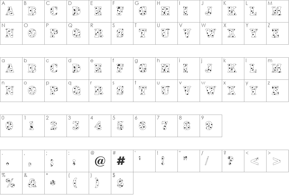 a_SignboardTitulDrp font character map preview