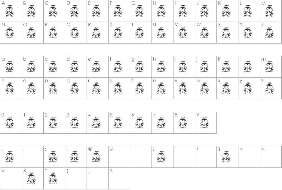 pen Font font character map preview