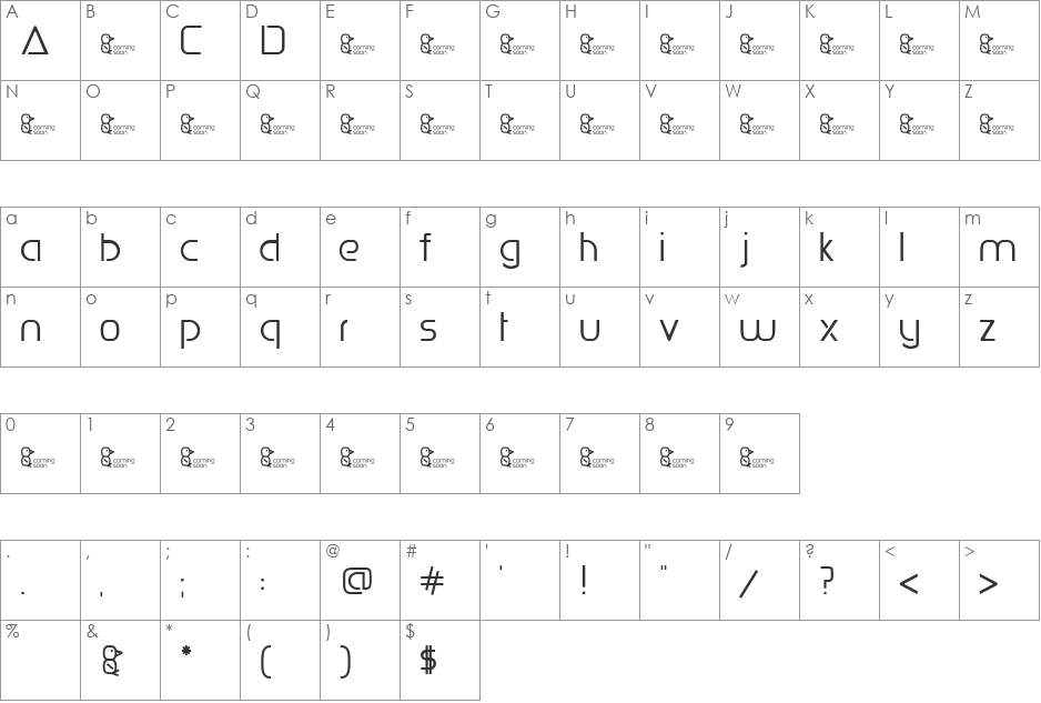 Penguin Sans font character map preview
