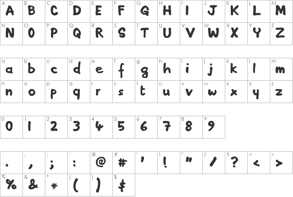 PENNARELO font character map preview