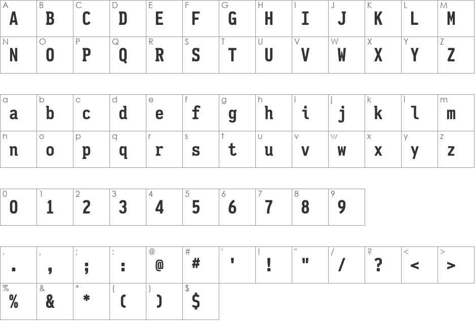 Pennsylvania font character map preview