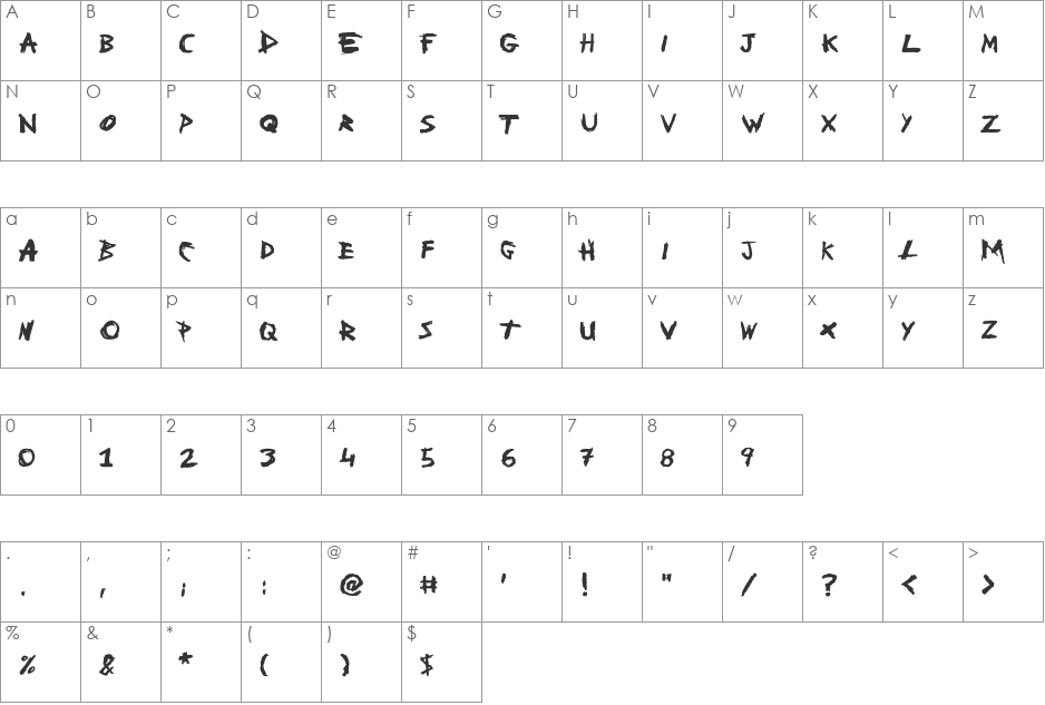 People Are People font character map preview