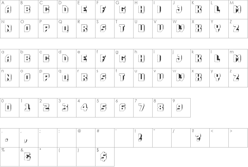 a_Simpler3DRgh font character map preview