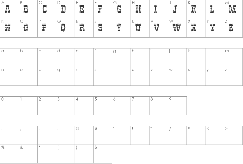 PERDIDO DEMO font character map preview