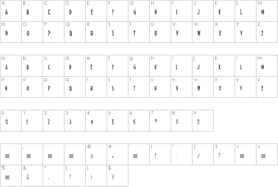 PerfectChisle font character map preview