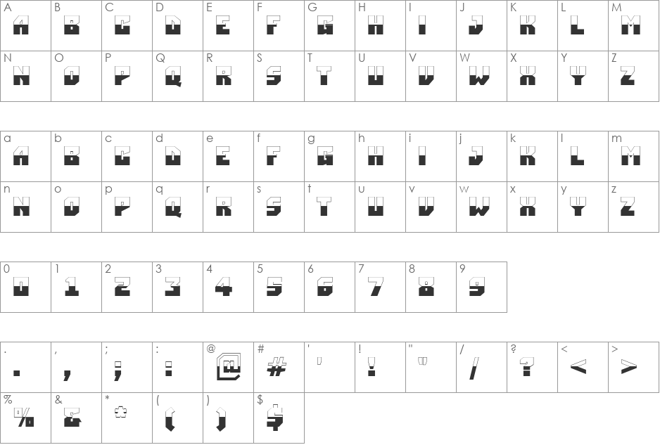 a_SimplerBUB&W font character map preview
