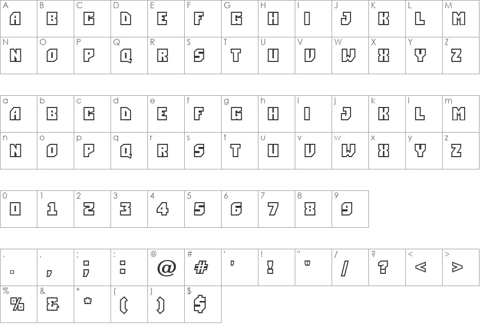 a_SimplerClg font character map preview