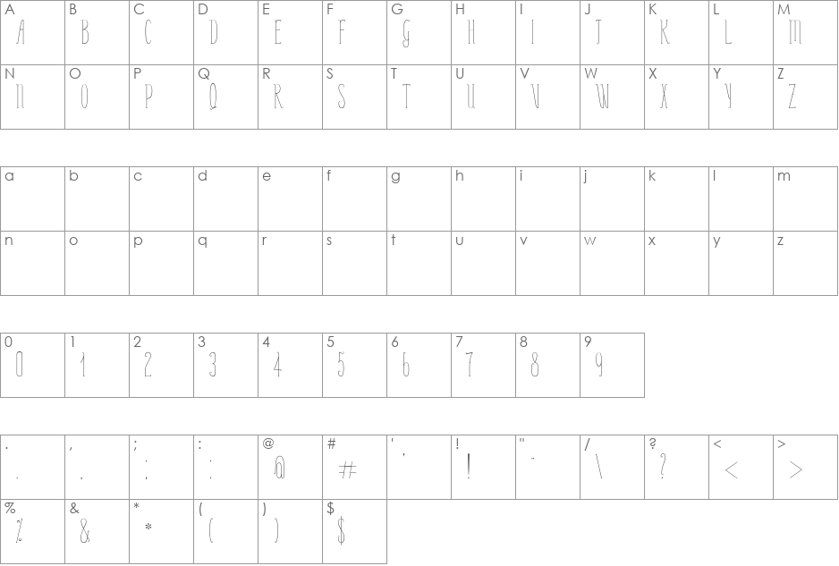 PERLE DE ROSEE font character map preview