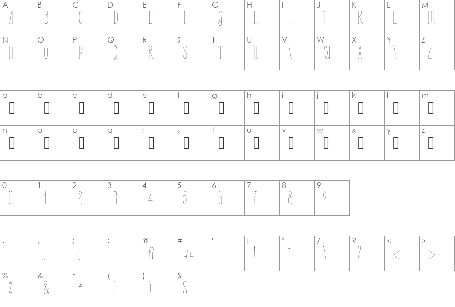 Perle De Rosee font character map preview